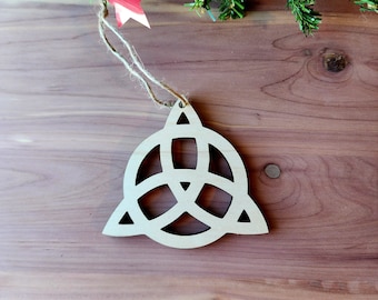 Triquetra Ornament | Witch Pagan Tarot | Maple Wood | Non-Religious | Hygge | Christmas Tree | Solstice Ritual | Yule Season | Viking