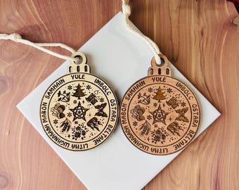 Wheel Of The Year Ornament | Non-Religious Pagan Yule Decor