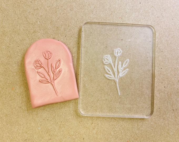 Folk Art Series - 3 Embossing Stamp For Polymer Clay | Flower Stamp | Clay Cutter | Texture Mat | Flower Design | Acrylic Stamps | Bake Clay