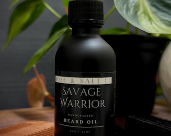 Savage Warrior Beard Oil – Rugged Musk Scented Beard Oil for Men | Conditioning & Softening Grooming Oil – Natural Lightweight
