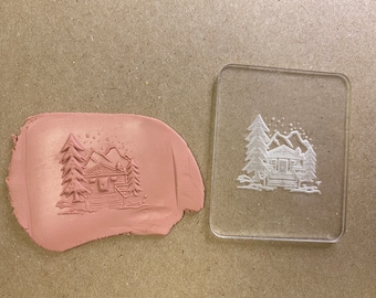 Camping in the Wood - Option 2 - Embossing Stamp For Polymer Clay | Flower Stamp | Clay Cutter | Texture Mat | Flower Design | Acrylic Stamp