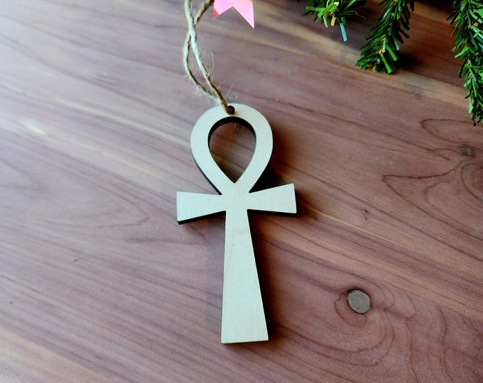 Egyptian Ankh Ornament | Witch Pagan Tarot | Non-Religious | Hygge | Christmas Tree | Solstice Ritual | Yule Season | Roman Saturnalia