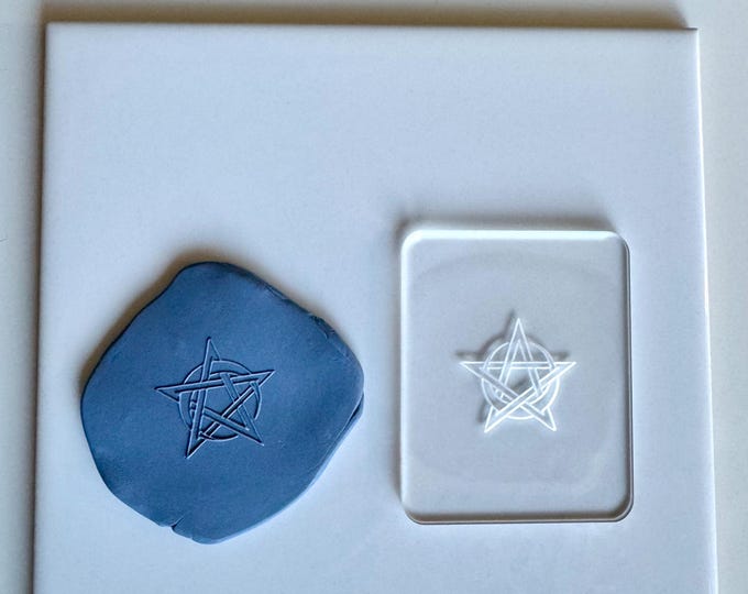 Star & Moon Acrylic Embossing Stamp | Polymer Clay Texture Mat