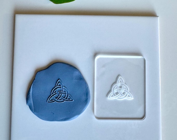 Triquetra Knot 1 Embossing Stamp For Polymer Clay | Flower Stamp | Clay Cutter | Jewelry | Texture Mat | Flower Design | Acrylic Stamp |