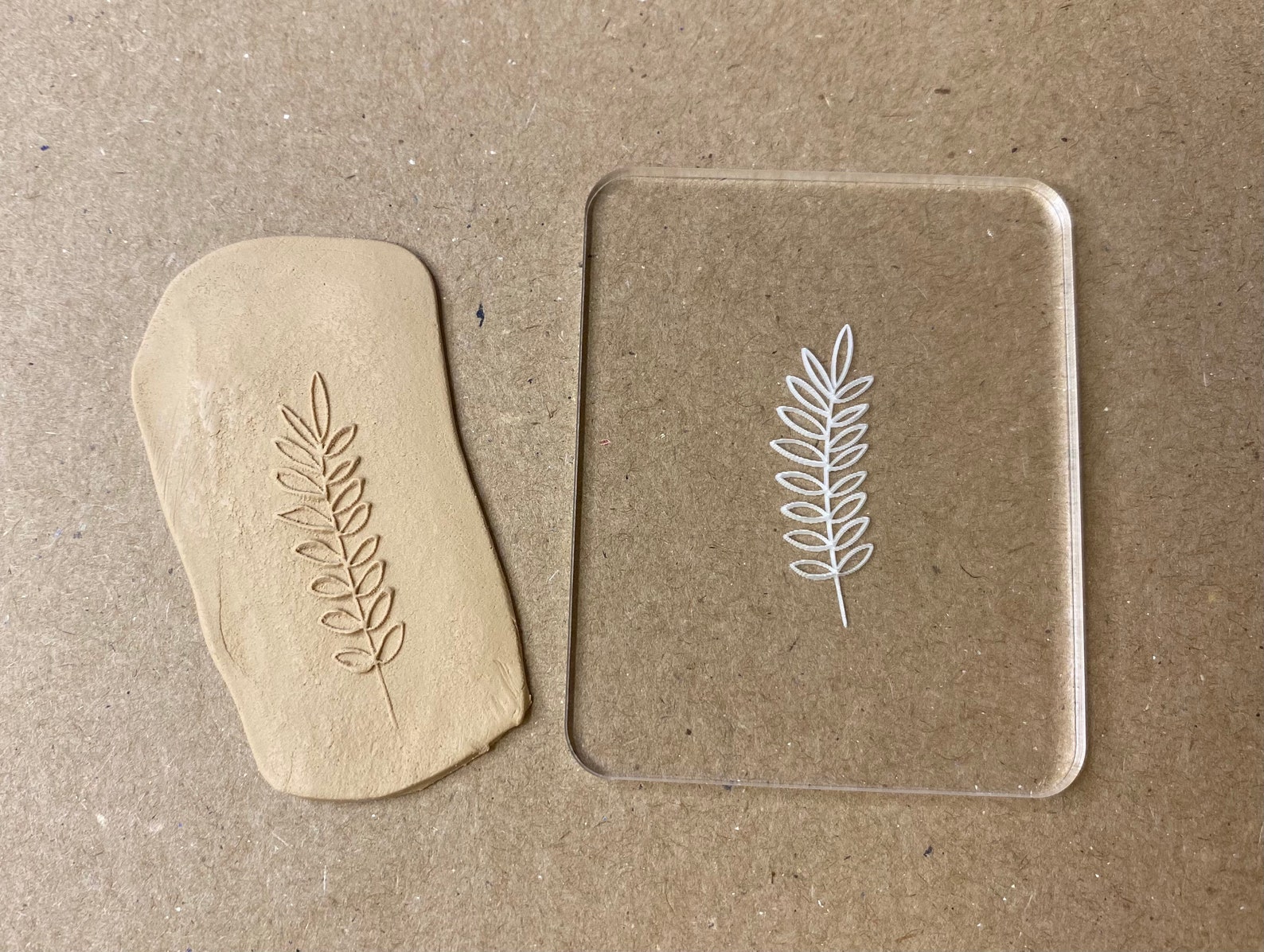 Leaf 3 Embossing Stamp for Polymer Clay Flower Stamp Clay Etsy