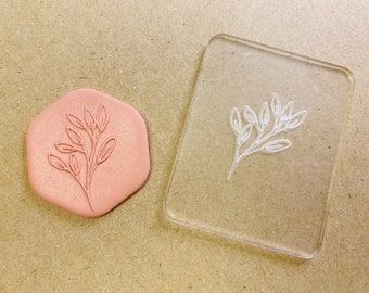Folk Art Series - 14 Embossing Stamp For Polymer Clay | Flower Stamp | Clay Cutter | Texture Mat | Flower Design | Acrylic Stamp | Bake Clay
