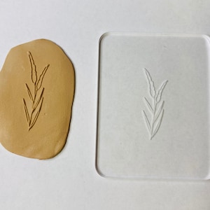 Leaf 2 Embossing Stamp For Polymer Clay | Flower Stamp | Clay Cutter | Jewelry | Texture Mat | Flower Designs | Acrylic Stamps | Bake Clay