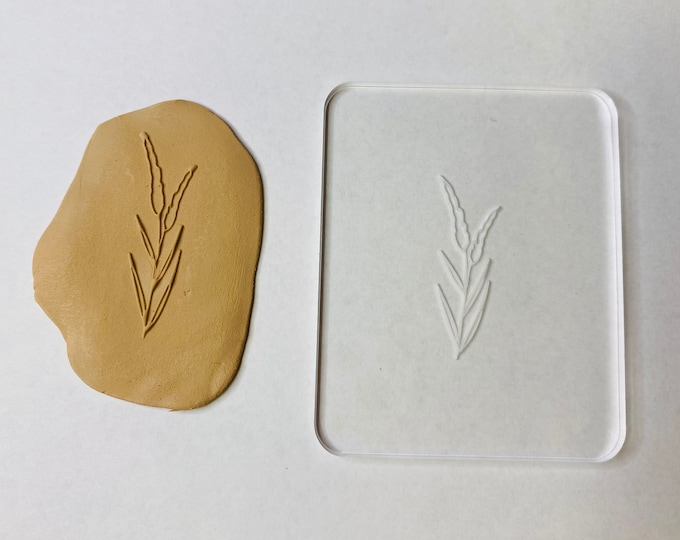 Leaf 2 Embossing Stamp For Polymer Clay | Flower Stamp | Clay Cutter | Jewelry | Texture Mat | Flower Designs | Acrylic Stamps | Bake Clay