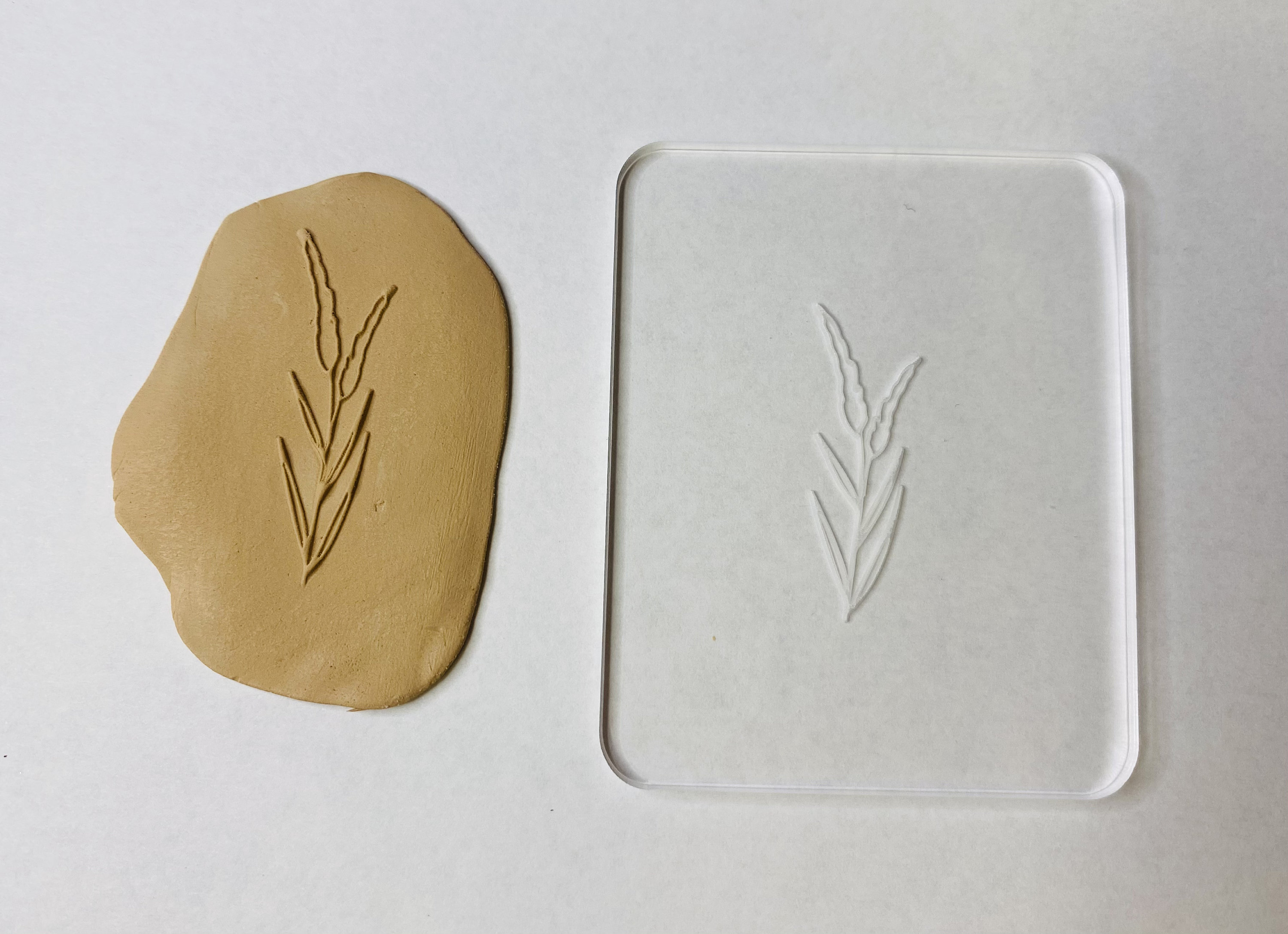 Botanical Polymer Clay Stamps, Leaf Clay Embossing Texture Stamp