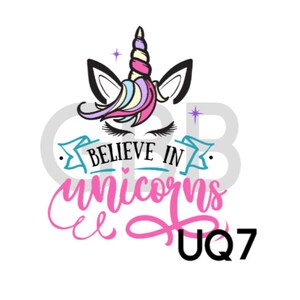 Unicorn Quote Waterslide Decal UQ7