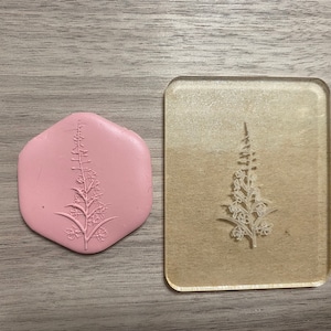 Fireweed Embossing Stamp For Polymer Clay | Flower Stamp | Clay Cutter | Jewelry | Texture Mat | Flower Designs | Acrylic Stamps | Bake Clay