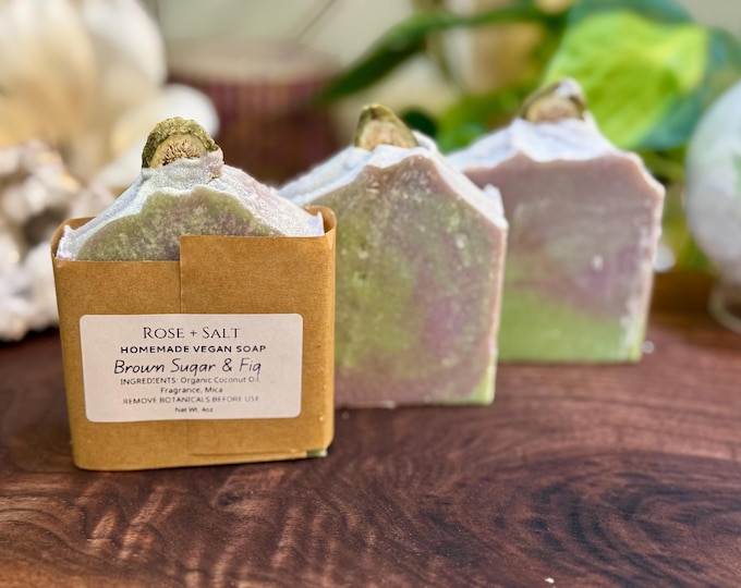 Brown Sugar & Fig Homemade Soap | Goddess Ritual Bar | 4.5oz Vegan Soap Bar | Cold Process