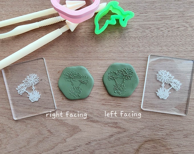 Bitterroot Flower Embossing Stamp | Montana State Flower Acrylic Clay Cutter