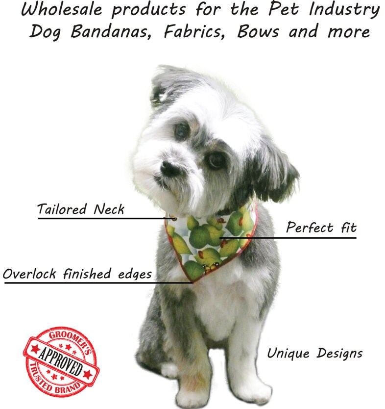 60 Assorted DOGGIE Tieback Dog Grooming Bandanas / Groomers Bulk