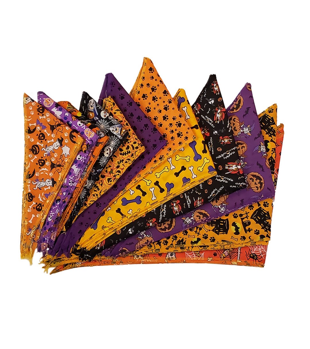 60 Assorted HALLOWEEN Tieback Dog Grooming Bandanas / Groomers Bulk Package Etsy