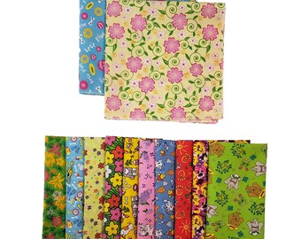 Value Pack - 12 Assorted SPRING and SUMMER Square Bandanas Dog Grooming / Groomers Bandanas Bulk Package