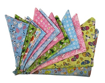 60 Assorted EASTER Tieback Dog Grooming Bandanas / Groomers Bulk Package