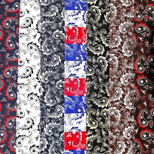 Paisley Bandana Fabric: 100% Cotton, Quilting & Craft Material