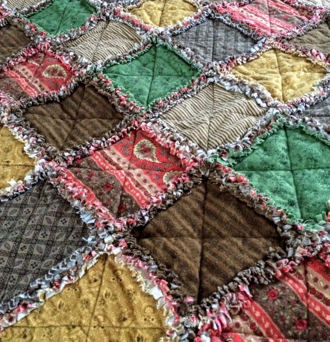 Paisley Cotton Flannel Rag Quilt Grad Gift Cotton Quilt Etsy