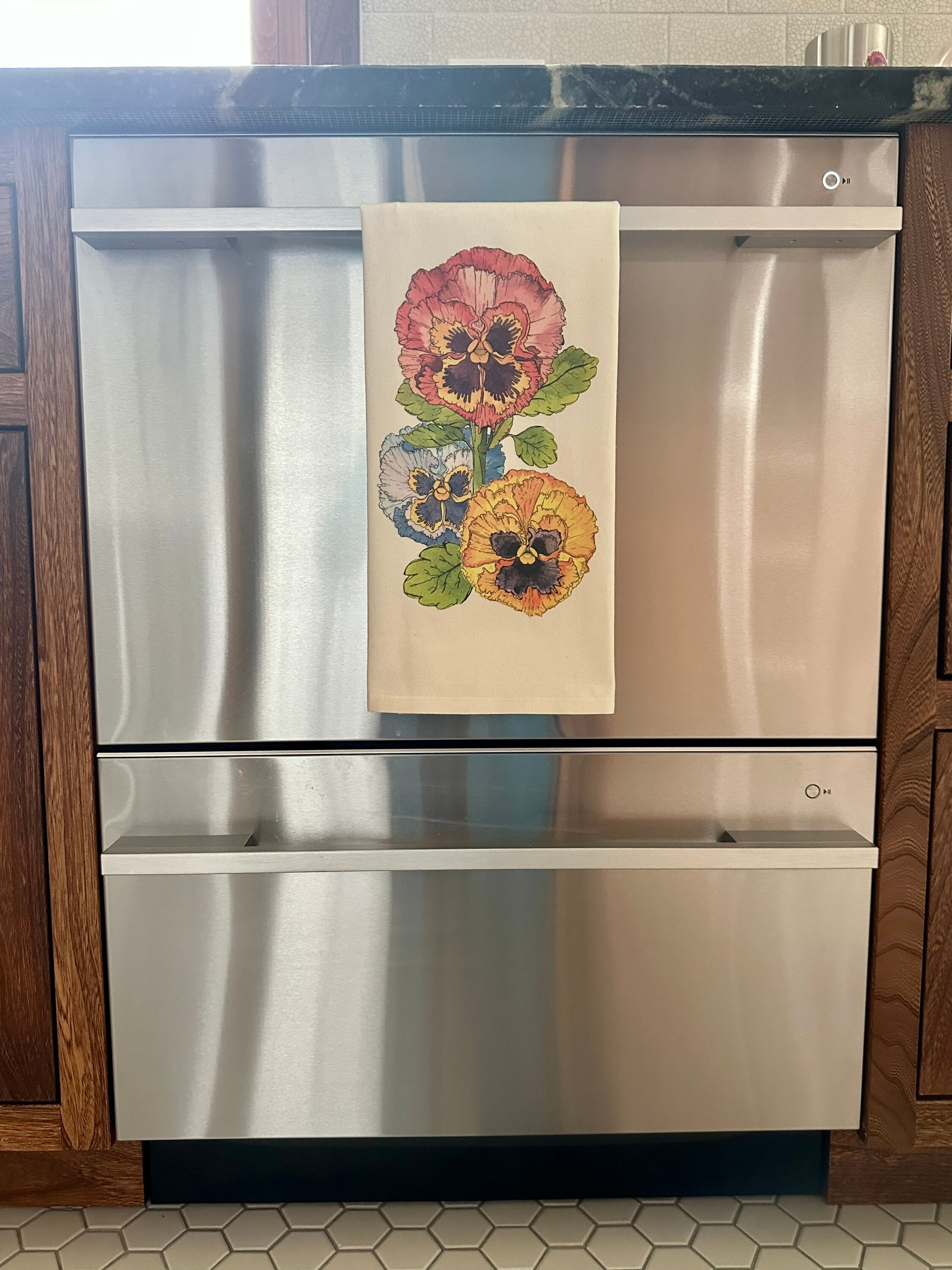 Pansy Towel Pansy Dish Towel Pansy Flour Sack Tea Towel Etsy