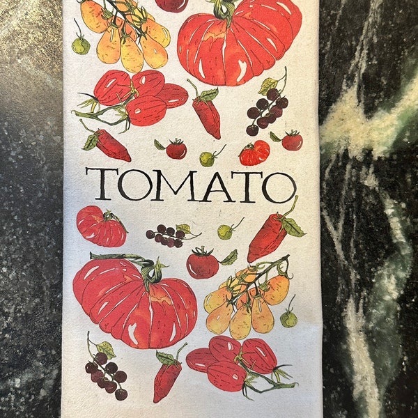 Tea Towel Tomato Print, Tomato Kitchen Towel, Dishcloth, Tomato Home Decor, Kitchen Decor, Housewarming Gift, Summer Towel