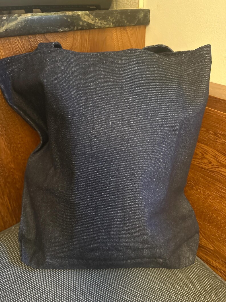 Denim Cotton Tote Bag, Medium Size, USA Made image 5