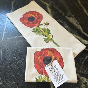 Poppy Flour Sack Towels- set of three – Dot and Army