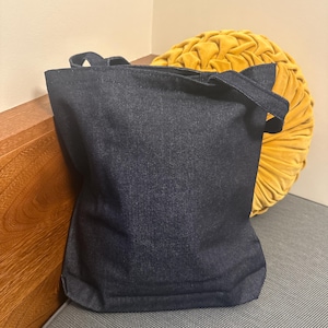 Denim Cotton Tote Bag, Medium Size, USA Made image 6
