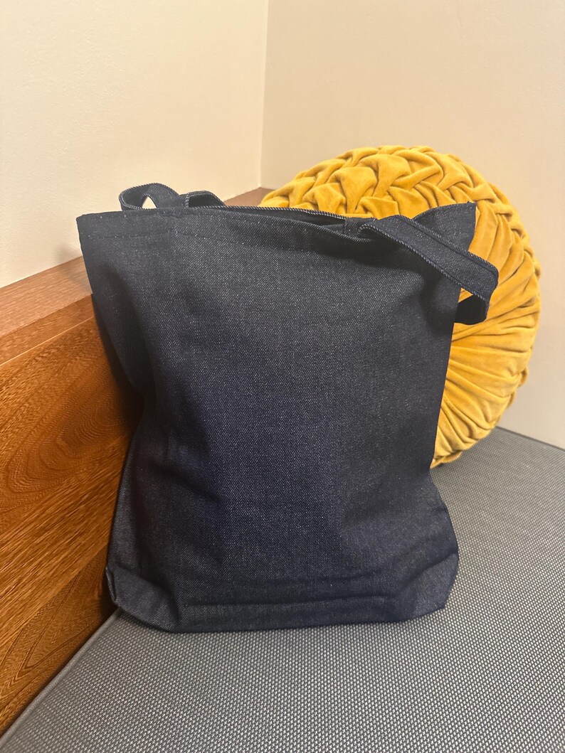 Denim Cotton Tote Bag, Medium Size, USA Made image 6