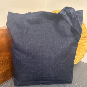 Denim Cotton Tote Bag, Medium Size, USA Made image 1