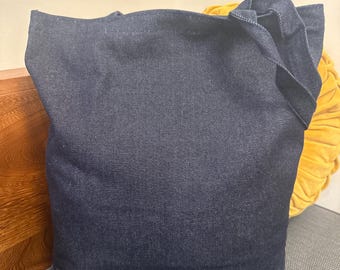 Denim Cotton Tote Bag, Medium Size, USA Made