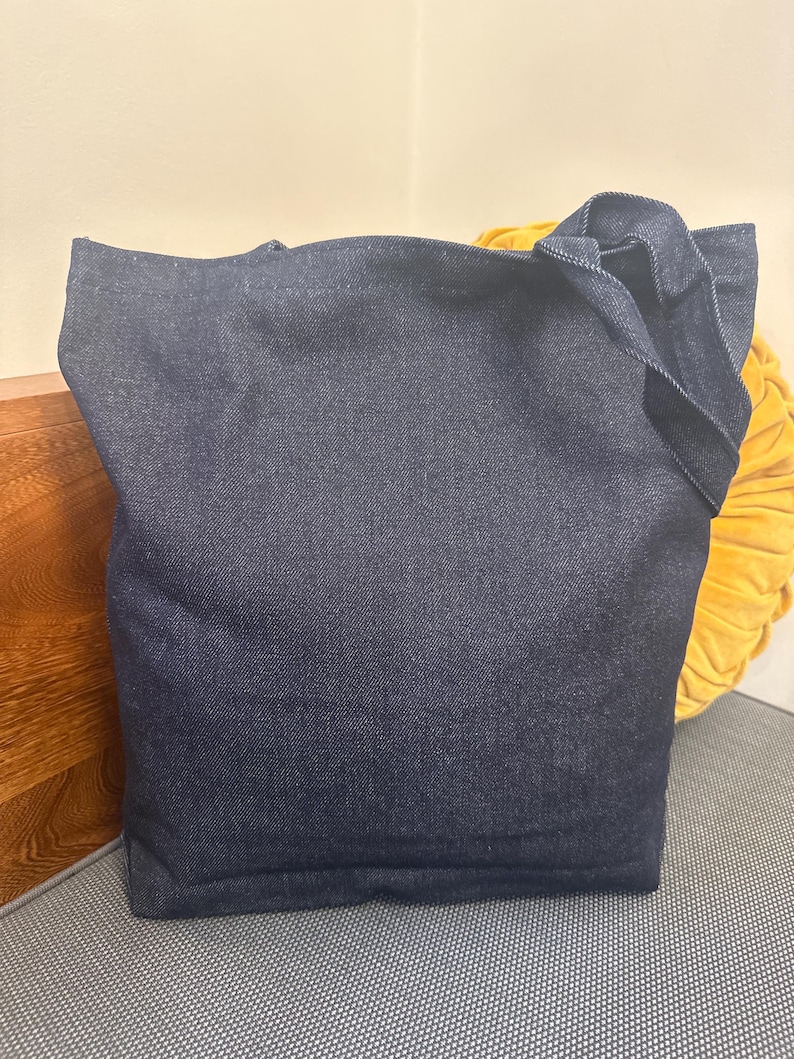Denim Cotton Tote Bag, Medium Size, USA Made image 1