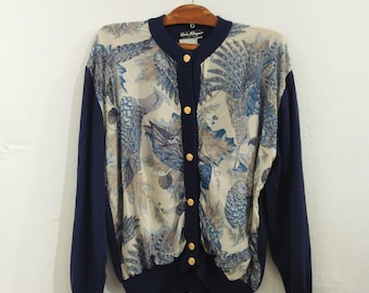 Vintage Salvatore Ferragamo Silk Quilted Jacket Italian Designer