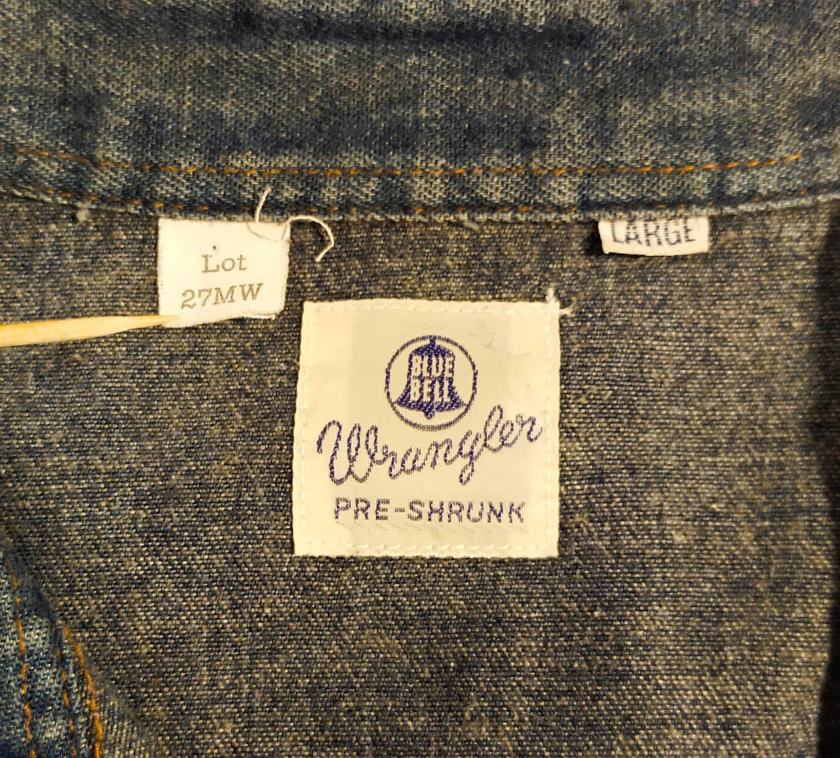 Vintage 90s Wrangler Blue Bell Western Denim Shirt, Metal Snap