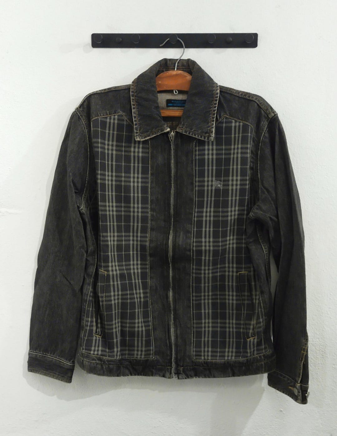 Vintage Y2K Burberry Blue Label Nova Check Denim Jacket - Etsy