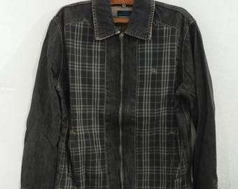 Vintage Y2K Burberry Blue Label Nova Check Denim Jacket - Etsy