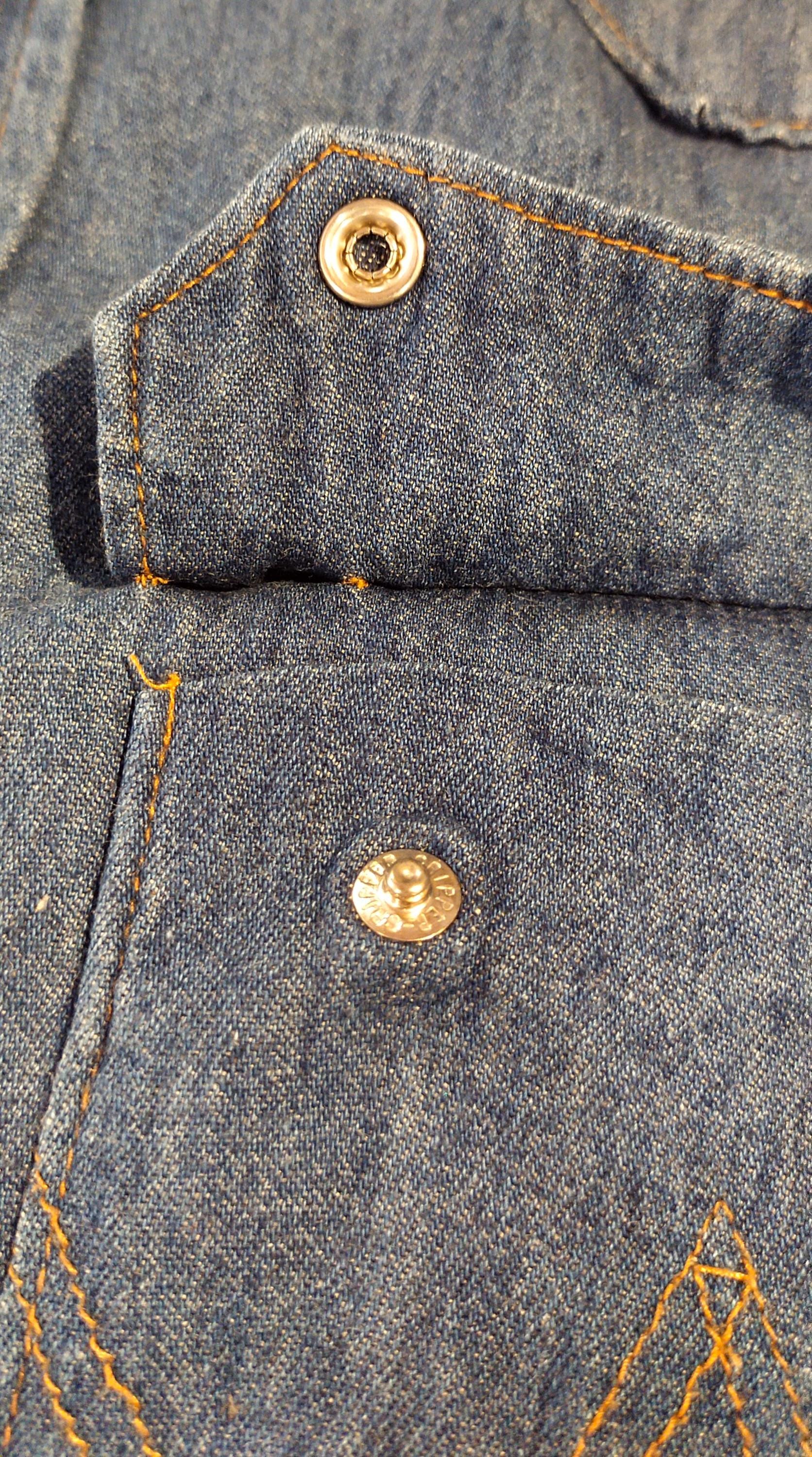 Vintage 90s Wrangler Blue Bell Western Denim Shirt, Metal Snap