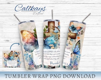 Proverbs 3:5 and 6 Tumbler Wrap, Tumbler Sublimation Designs Christian