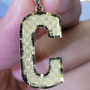 925 Sterling Silver Vintage Letter C Initial Charm Pendant