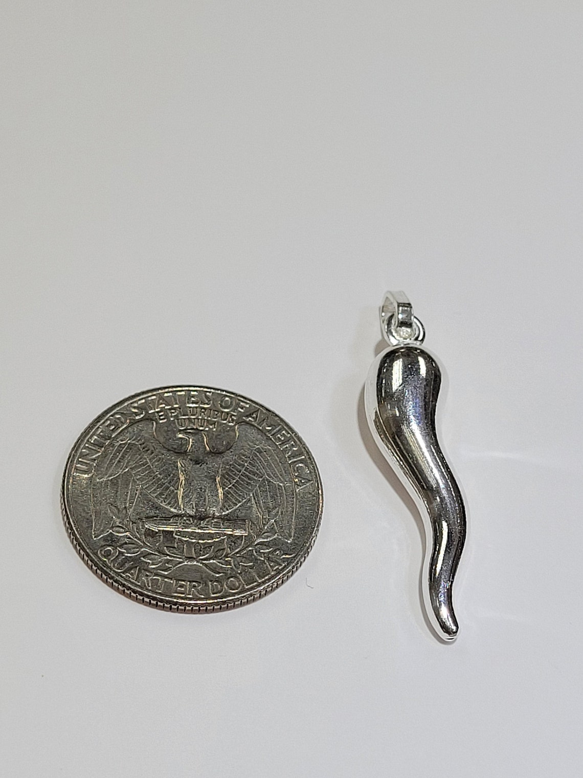 925 Sterling Silver Italian Horn Lucky Charm Pendant Etsy