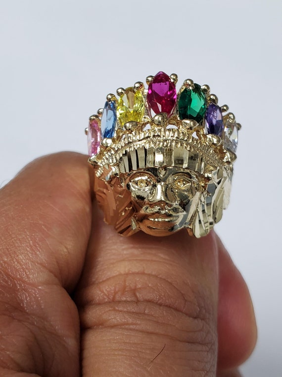 Anillo de oro cara de indio new arrivals