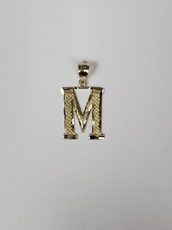 Gold My Script initials - Letter M Square Charm Braided Bracelet