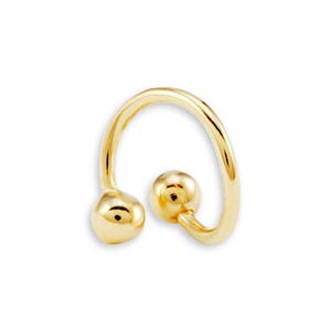 14k Yellow Gold 16g Twister Spiral Belly Navel Ring image 2