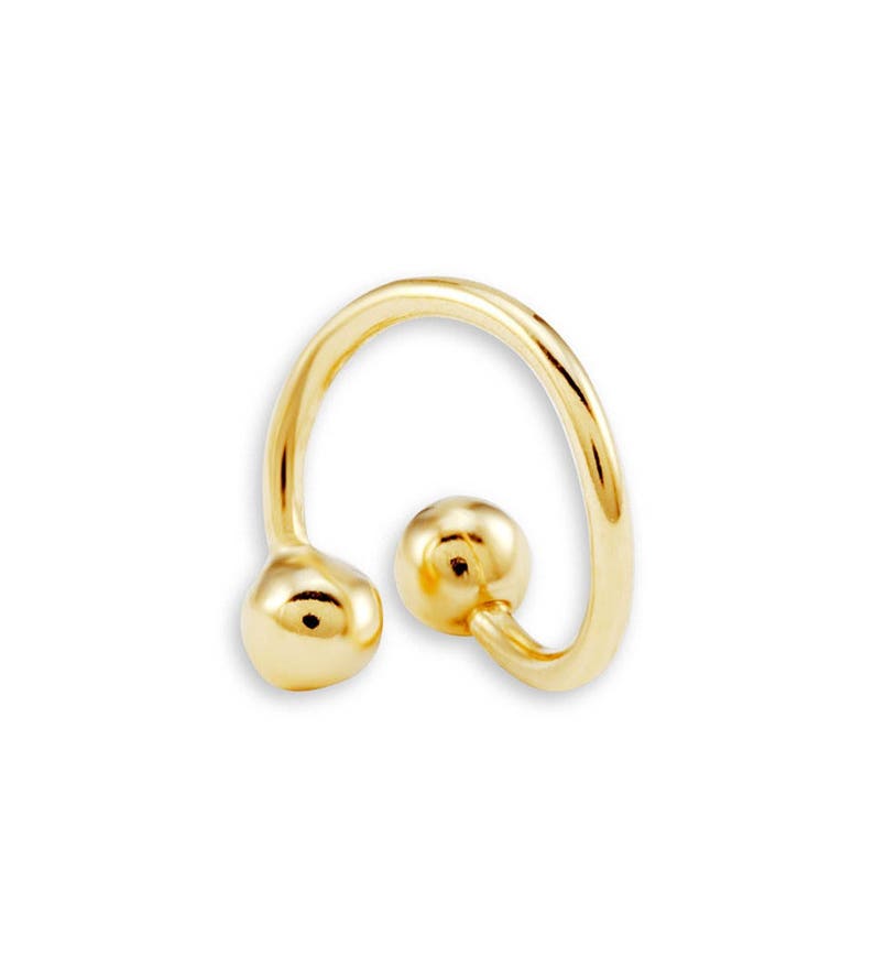 14k Yellow Gold 16g Twister Spiral Belly Navel Ring image 2