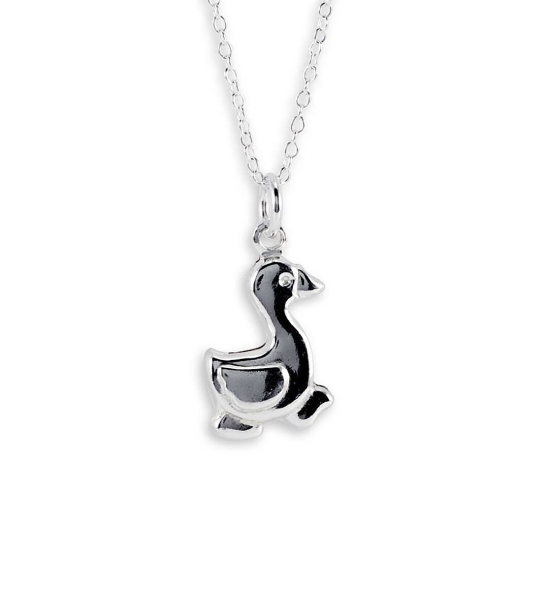 Sterling silver duck necklace clearance