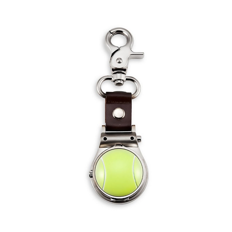 Unisex Green Tennis Ball Pocket Belt Clip On Watch image 1