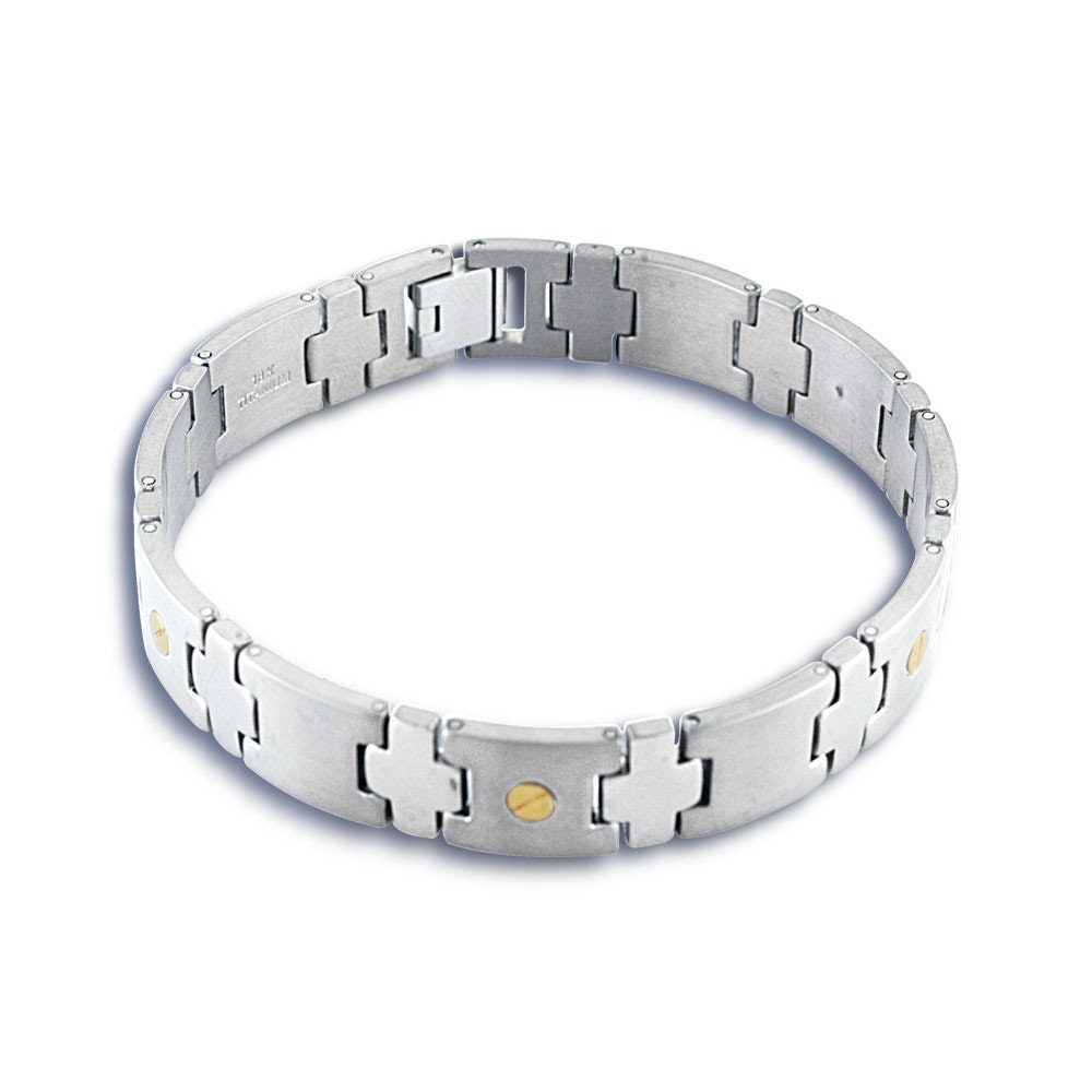 18kt Gold Screw Bolt Titanium Men's Bracelet Solid Etsy