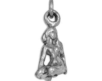 Silver Zodiac Necklace , Woman , 925 Sterling Silver Virgo Pendant Necklace Charm