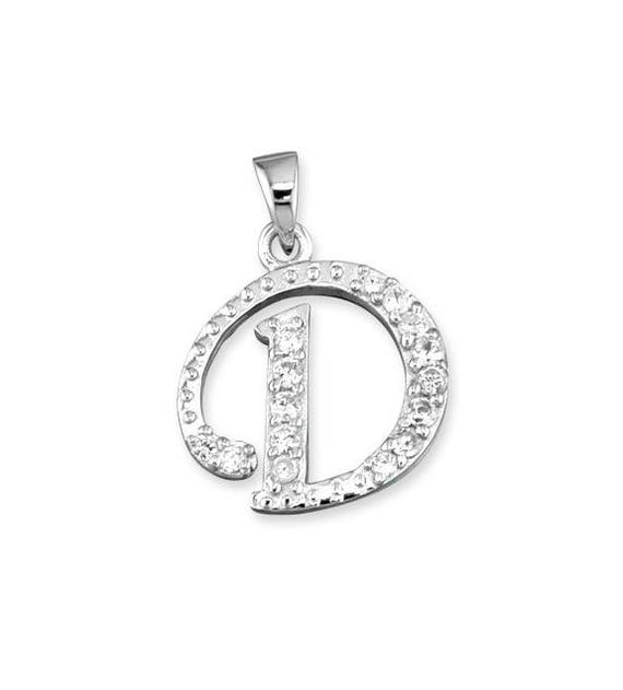 925 Sterling Silver Initial Letter D Patterned Polished Charm Pendant 925 Sterling Silver Initial Letter D Patterned Polished Charm Pendant