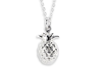 New .925 Sterling Silver Pineapple Pendant Necklace